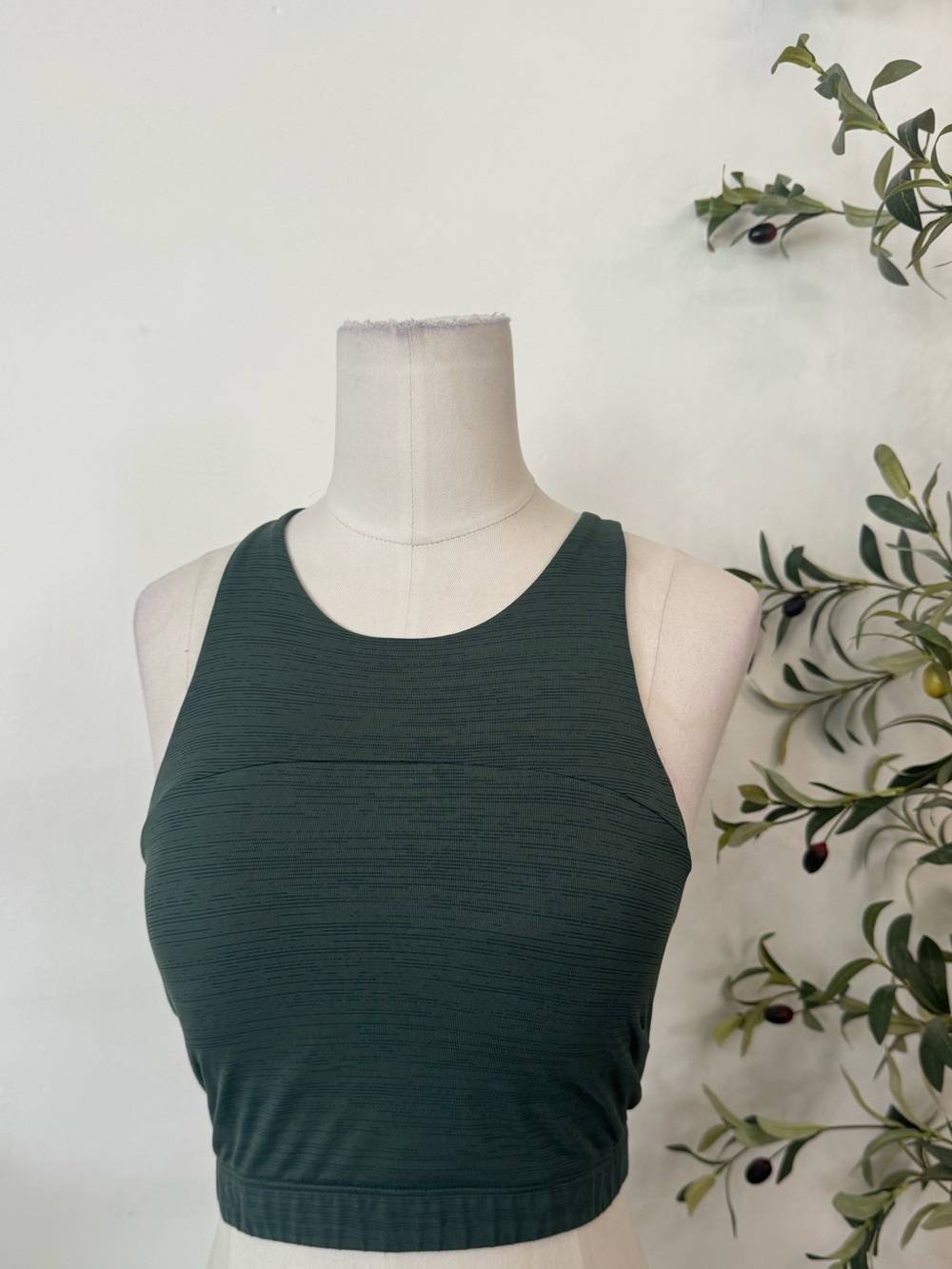 Outdoor Voices Green Racerback Longline Sports Bra Crop Top Size Small